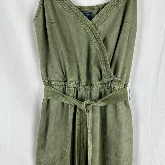 Abercrombie & Fitch Front Wrap Utility Jumpsuit Women Medium Army Olive‎ Green - Picture 6 of 13